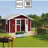 Abri de jardin en PVC 11,2m² DECO rouge et blanc Grosfillex + kit ancrage offert Ma boutique